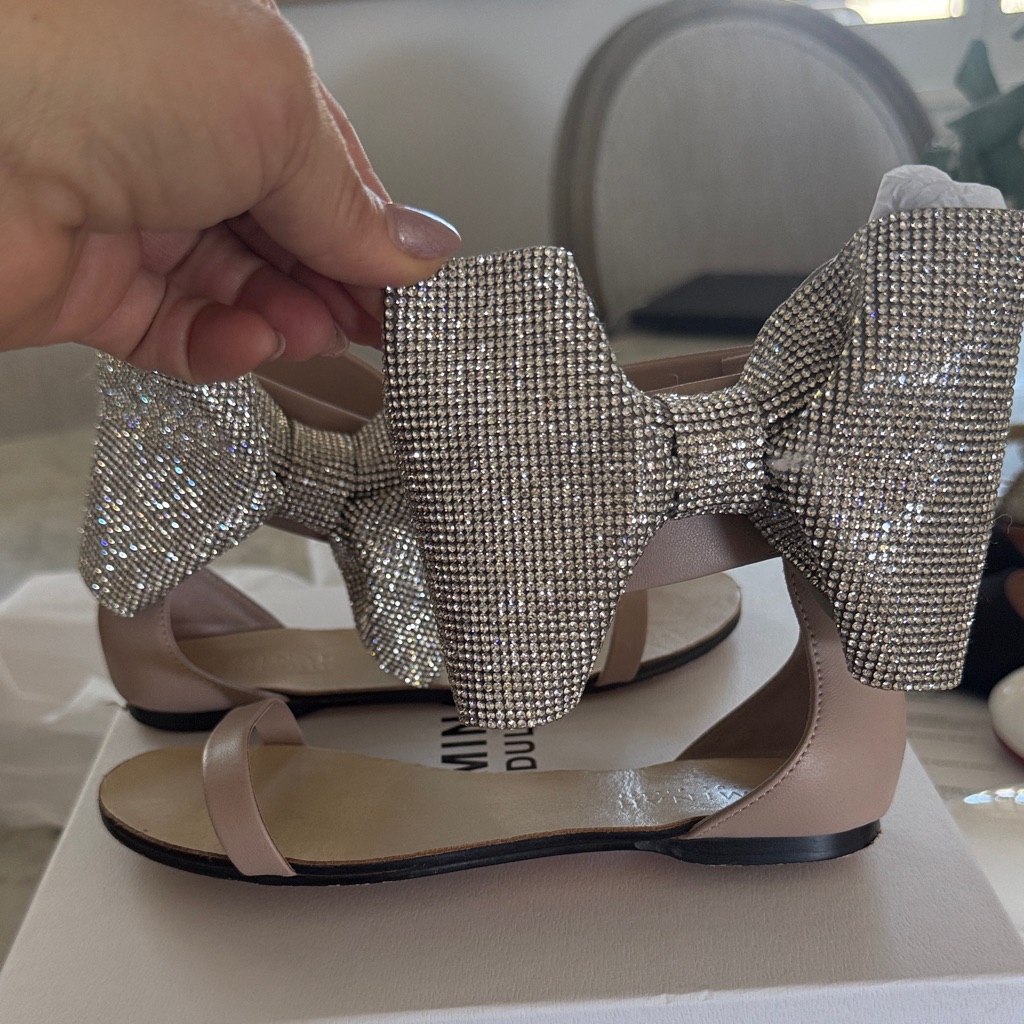 Sparkling Kids Sandals With Rhinestone Bow